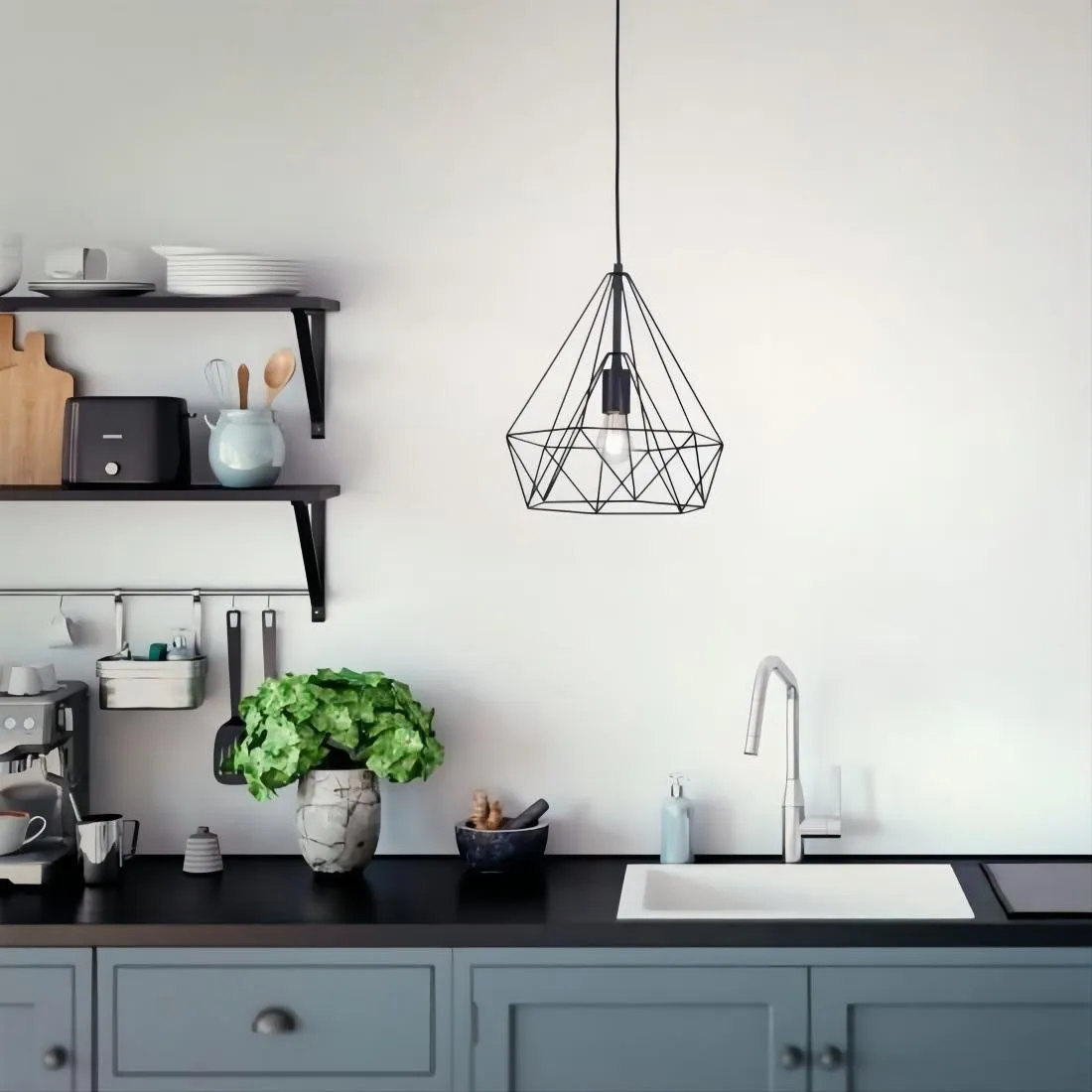 Zwarte Draad Hanglamp