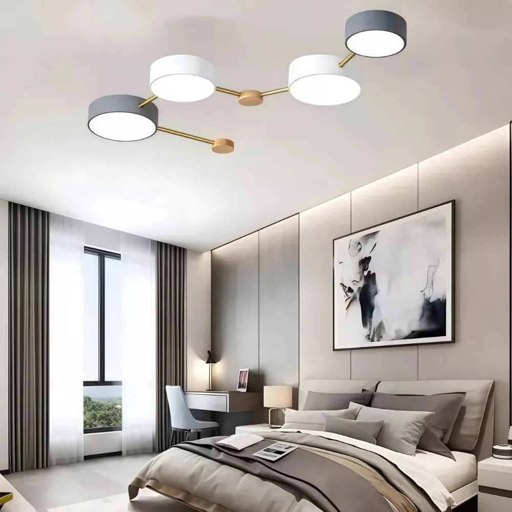 Nordic ronde LED plafondlamp - houten taklamp voor slaapkamer HL1347