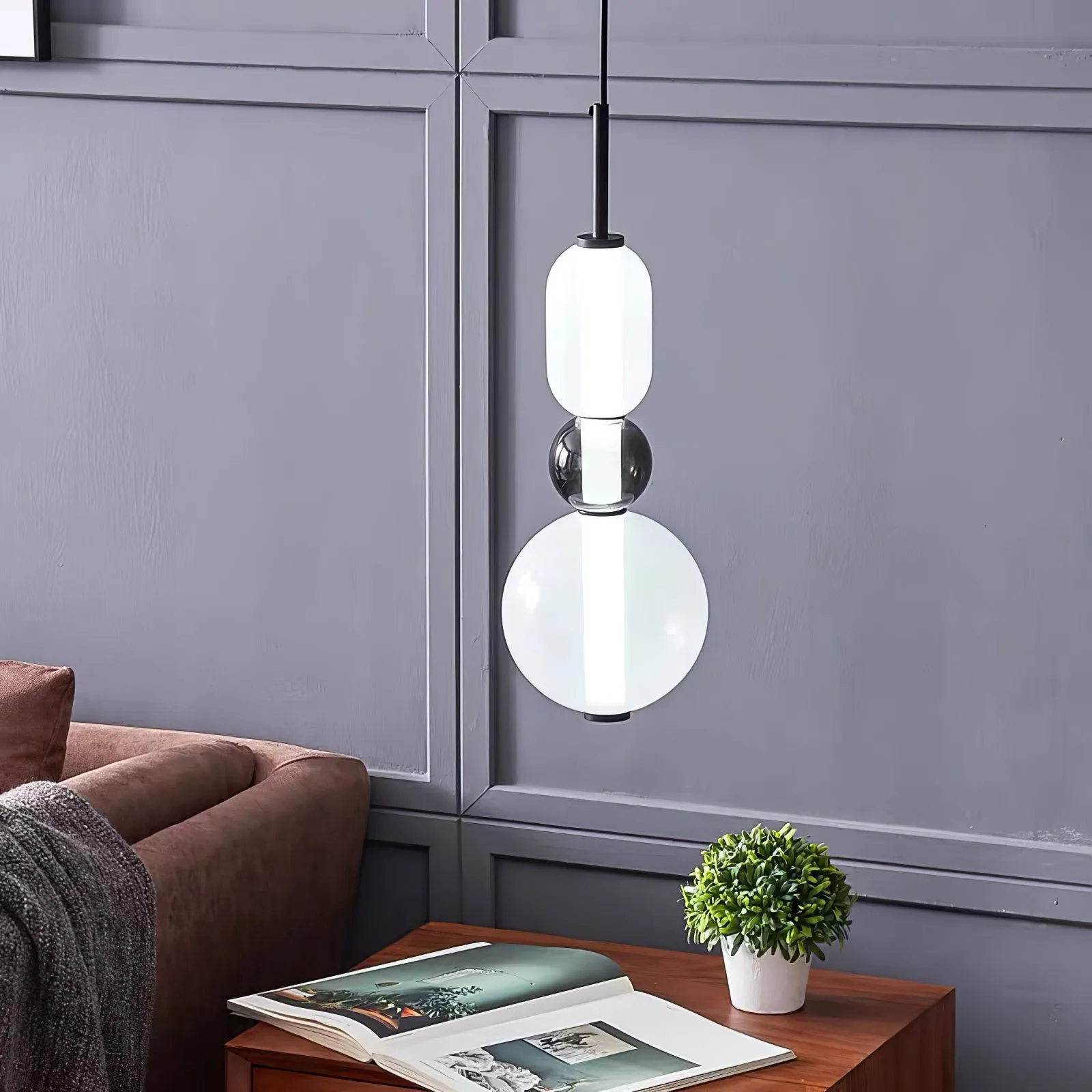 Noordse Hanglamp Van Gebrandschilderd Glas HL299