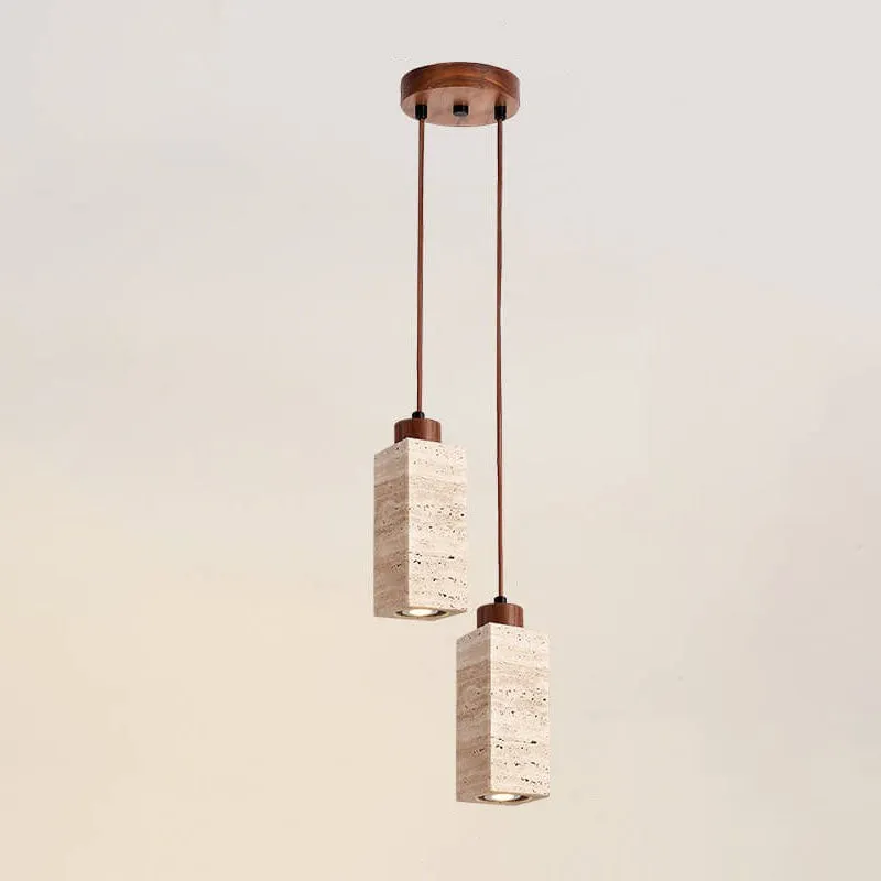 Wabi Sabi hanglamp van massief hout en steen HL971