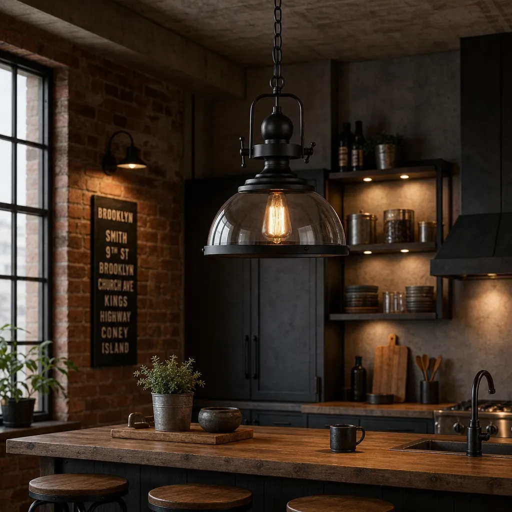 Ivoran industriële hanglamp van metaal met rookkleurig glas - Geschikt voor keukeneiland HL3575