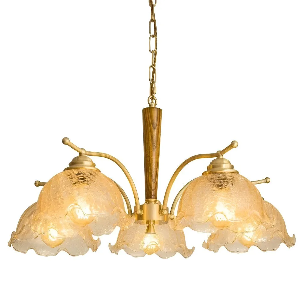 Mid Century Crack Flower Glazen Kroonluchter HL78