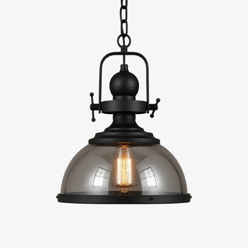Ivoran industriële hanglamp van metaal met rookkleurig glas - Geschikt voor keukeneiland HL3575