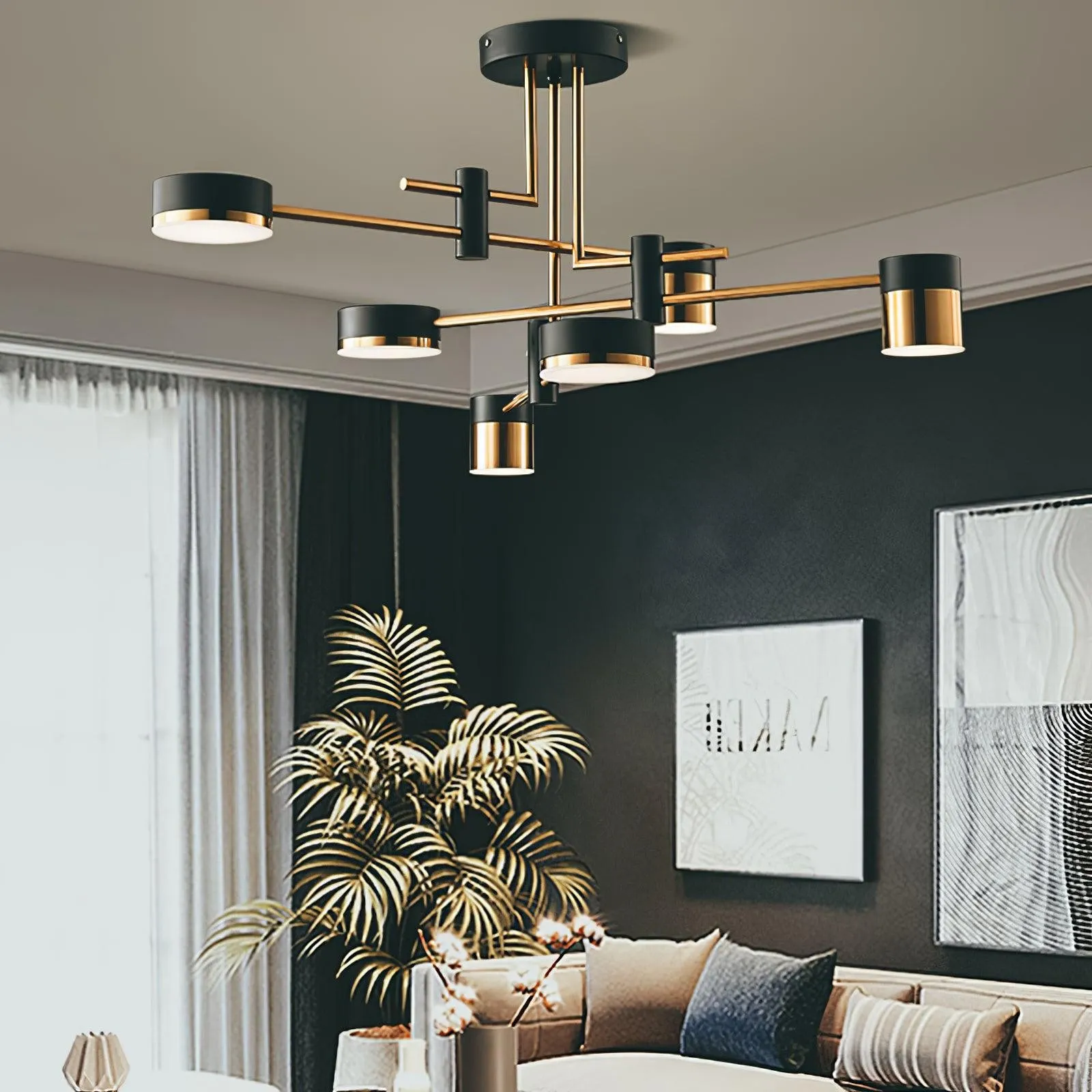 Luxe Spider Sputnik Design Metalen Schijf Plafondlamp HL1090
