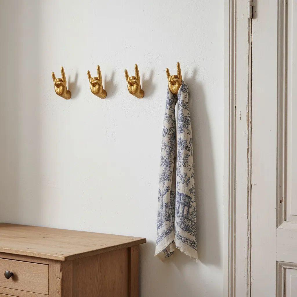 Kickra Rock On Wall Hands Gold Set - Decoratieve wandaccenten voor moderne interieurs HL2525