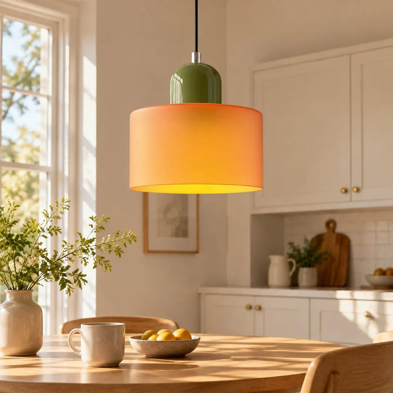 HL107 cucina verde e arancione